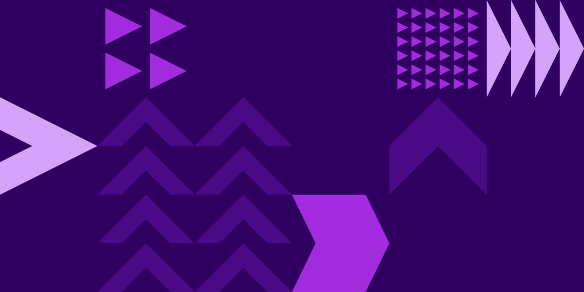 Dark purple background with lighter purple arrow pattern